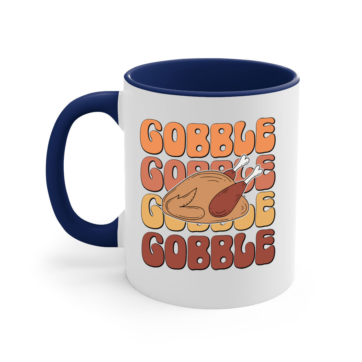 Gobble 198# Mug featuring a glossy finish with a colored handle and interior, available in multiple colors and sizes.