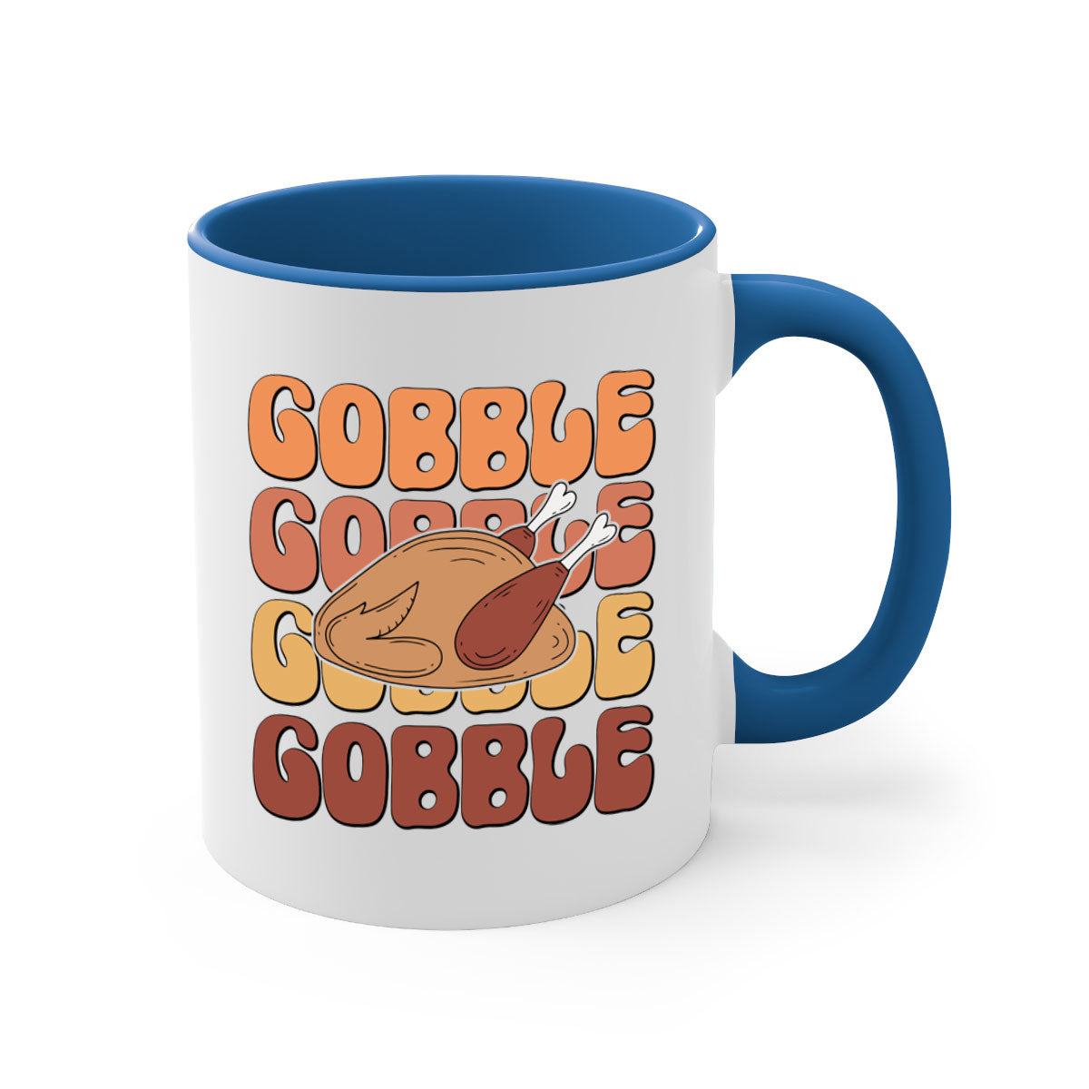 Gobble 198# Mug featuring a glossy finish with a colored handle and interior, available in multiple colors and sizes.