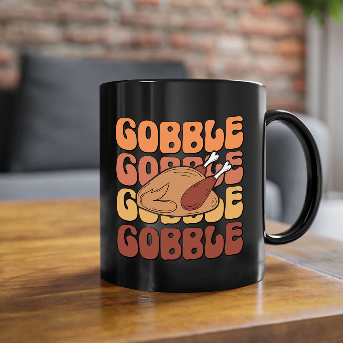 Gobble 198# Mug featuring a glossy finish with a colored handle and interior, available in multiple colors and sizes.