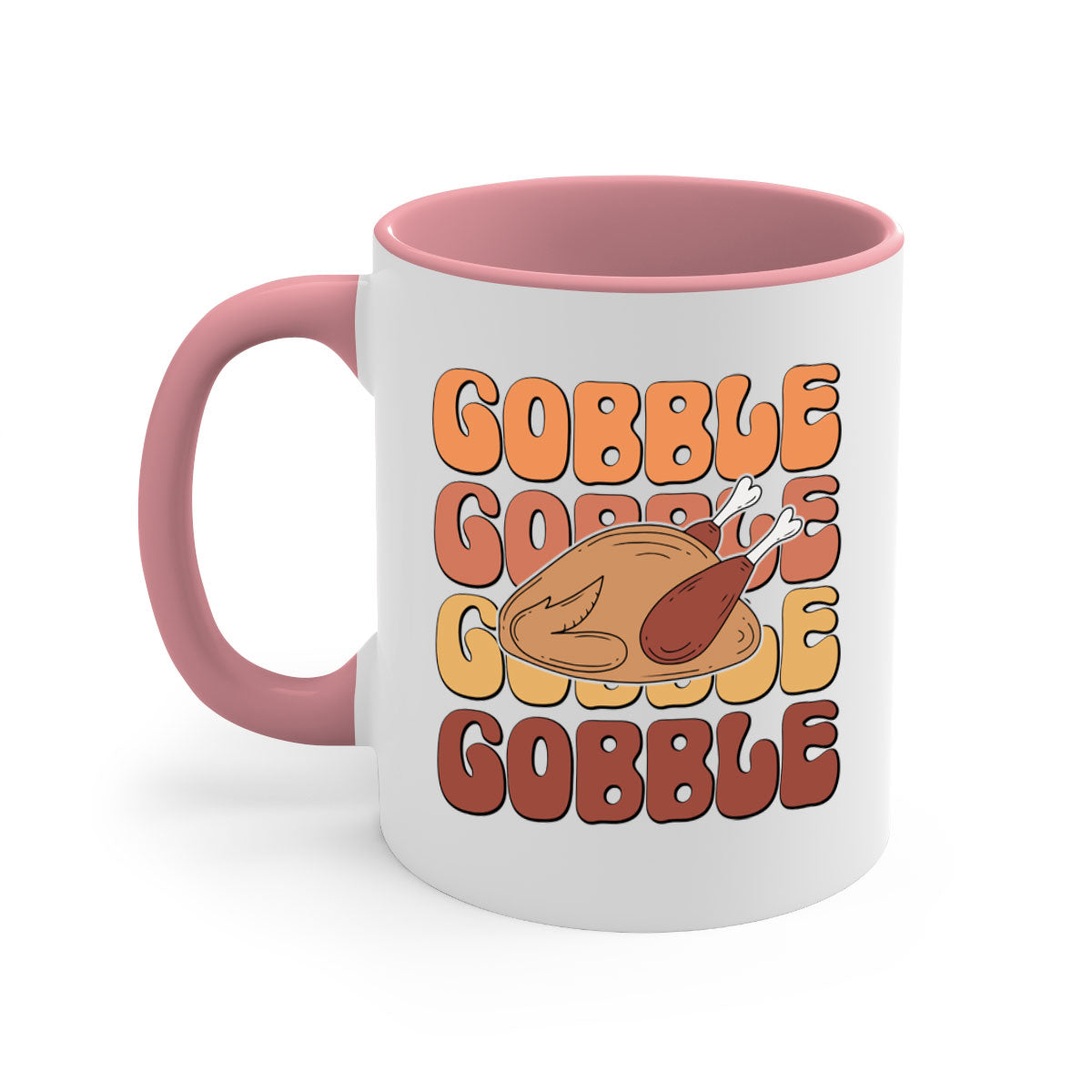Gobble 198# Mug featuring a glossy finish with a colored handle and interior, available in multiple colors and sizes.