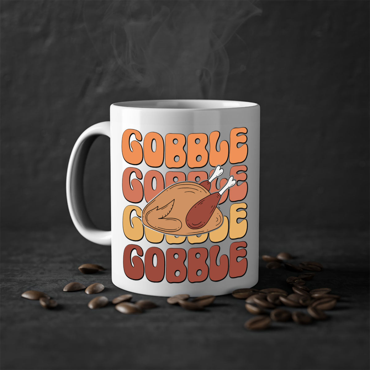 Gobble 198# Mug featuring a glossy finish with a colored handle and interior, available in multiple colors and sizes.