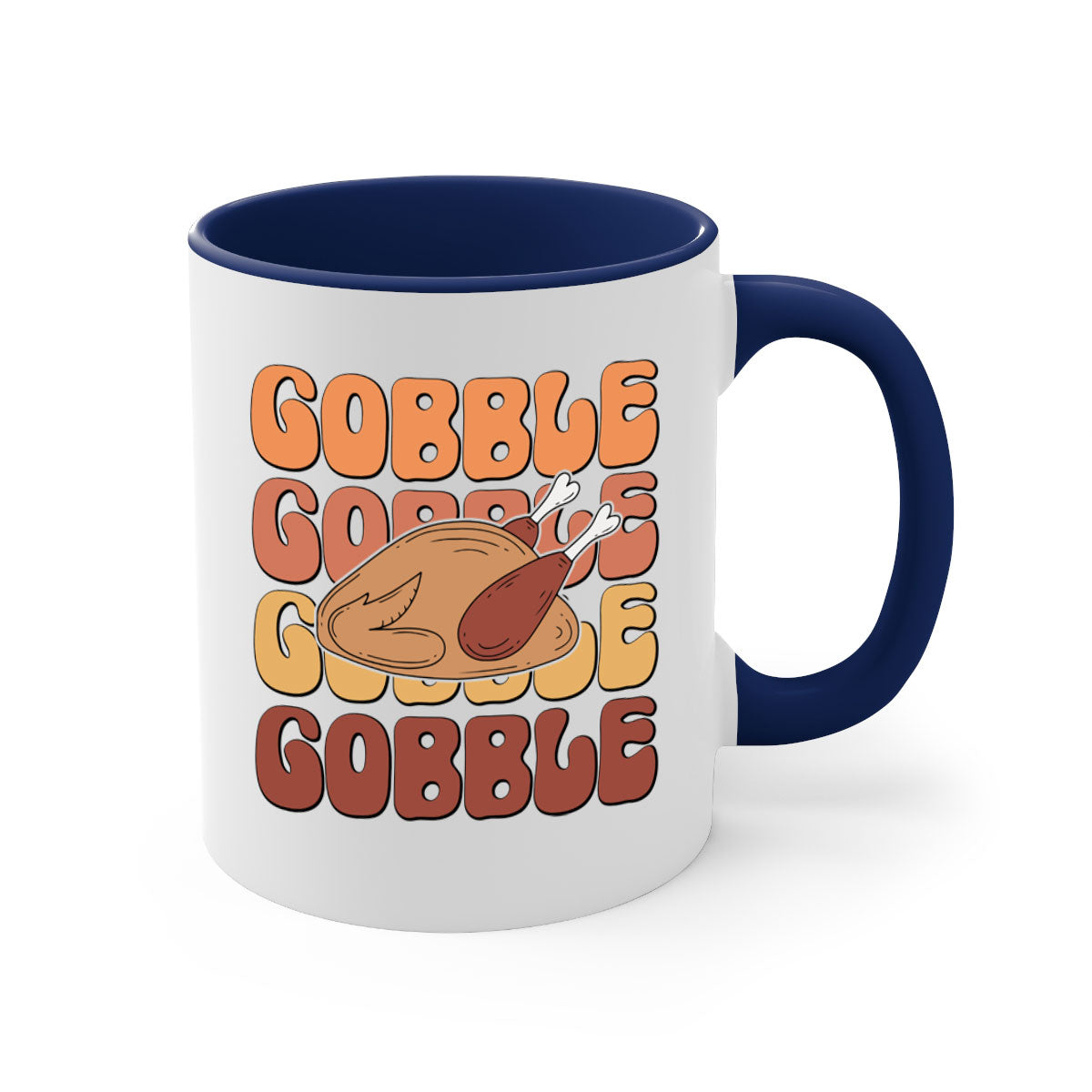Gobble 198# Mug featuring a glossy finish with a colored handle and interior, available in multiple colors and sizes.