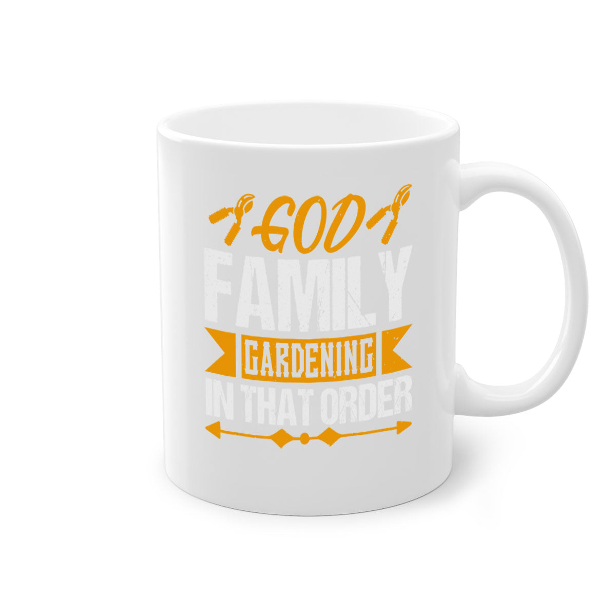 A stylish two-tone God Family Gardening mug with a glossy finish, featuring a colored handle and interior, available in five colors.