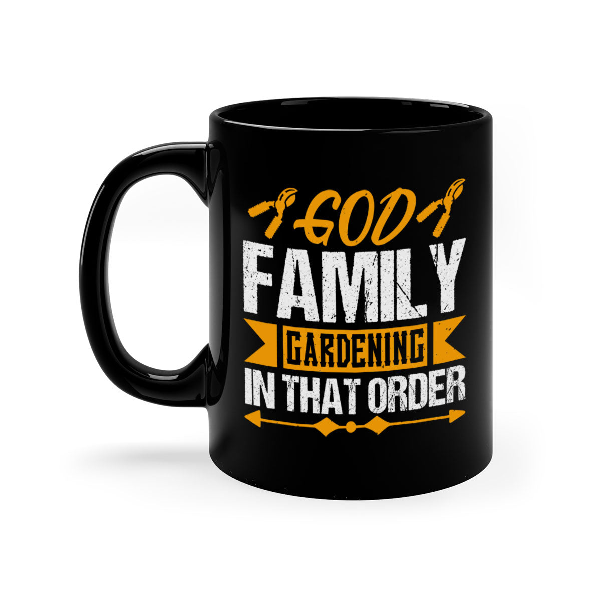 A stylish two-tone God Family Gardening mug with a glossy finish, featuring a colored handle and interior, available in five colors.