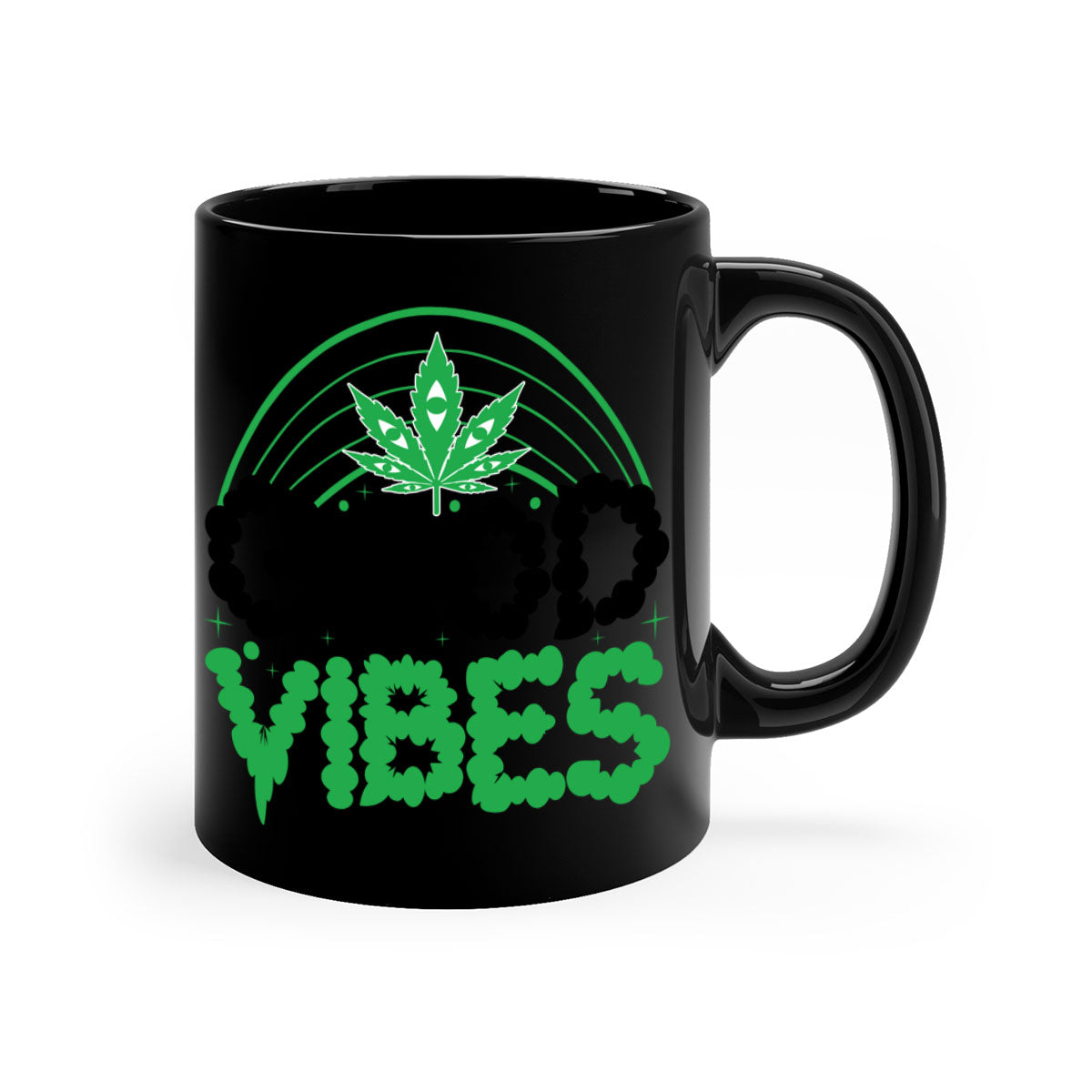 Good Vibes 93# Mug featuring a two-tone design with a colored handle and glossy finish, available in multiple colors.
