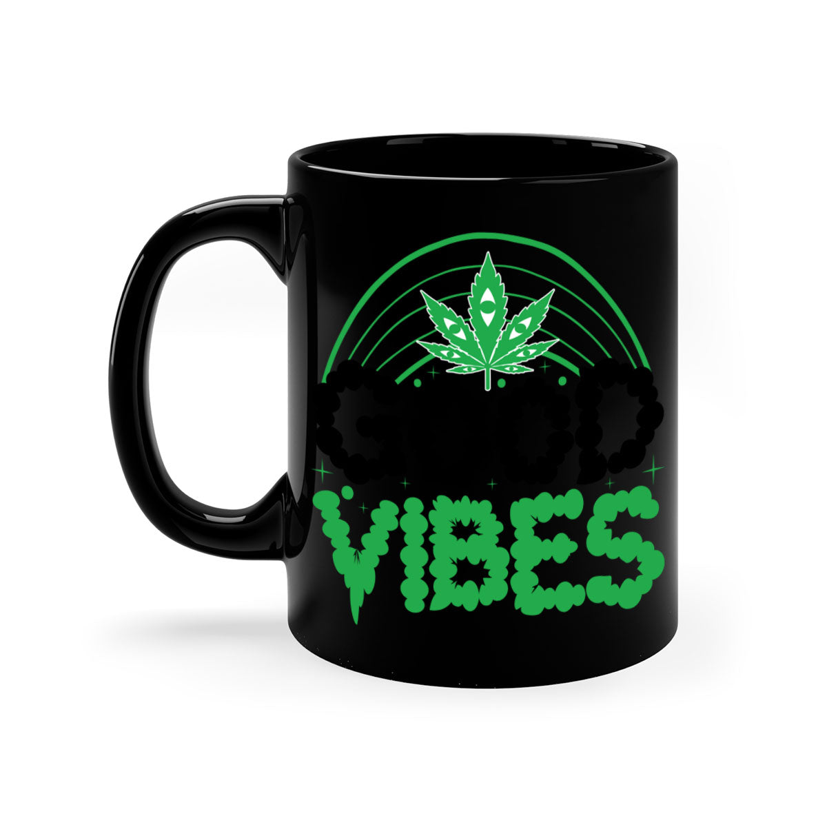 Good Vibes 93# Mug featuring a two-tone design with a colored handle and glossy finish, available in multiple colors.