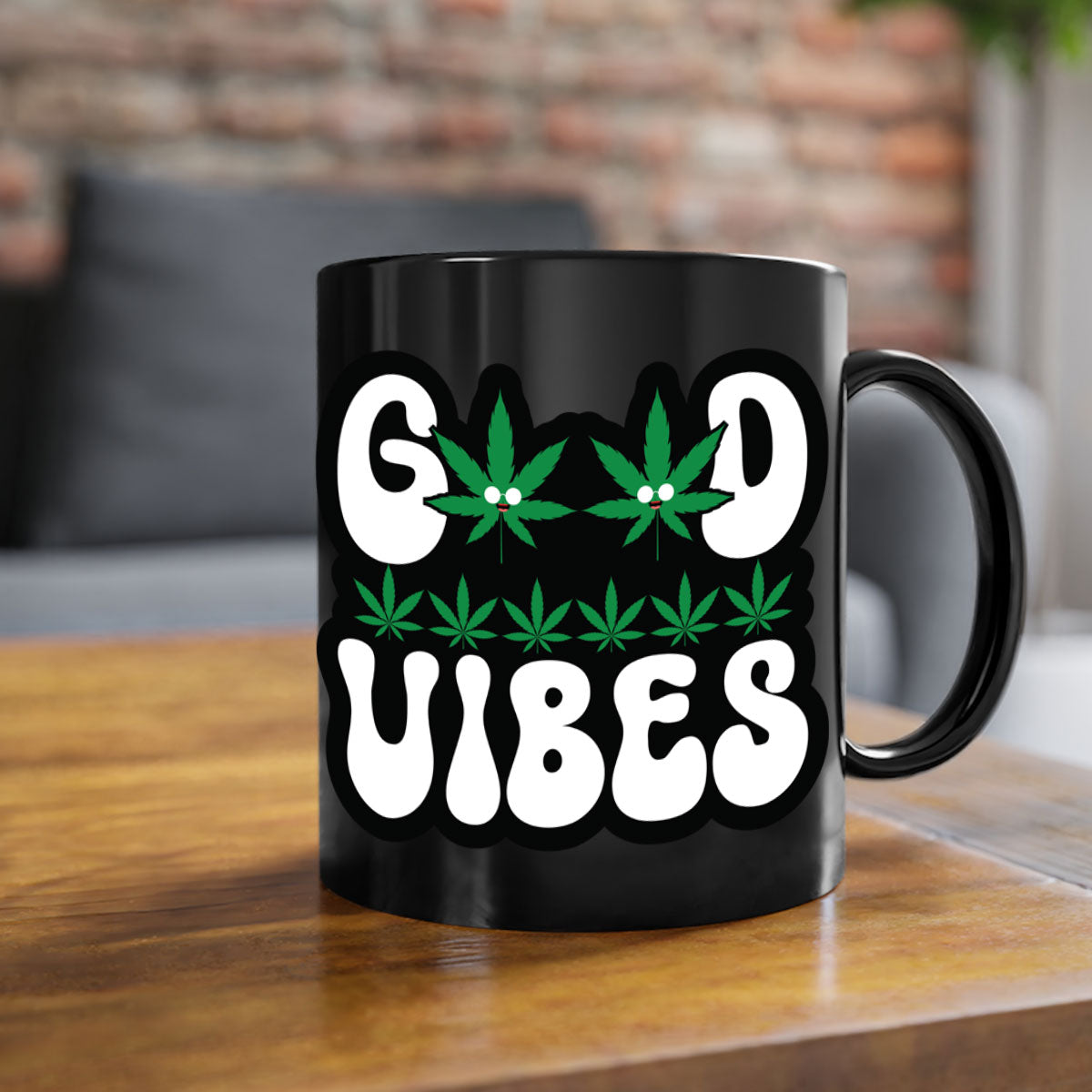 Good Vibes 96# Mug featuring a two-tone design with a colored handle and interior, available in multiple colors and sizes.