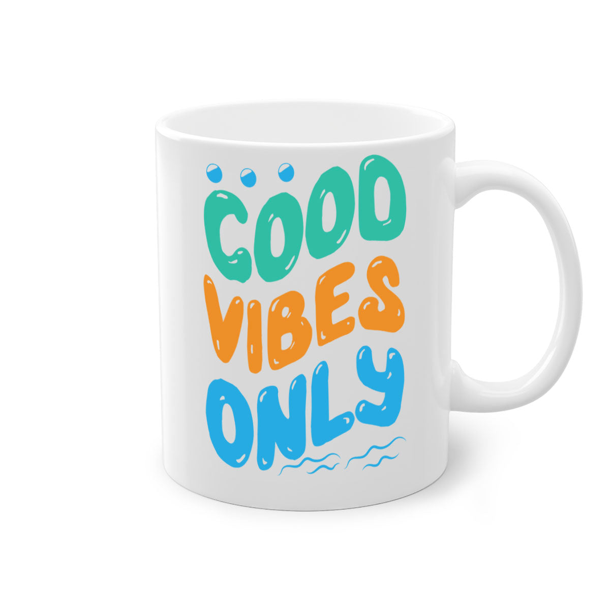 Good Vibes Only Design 200# Mug featuring a two-tone color scheme with a glossy finish and easy-grip handle.
