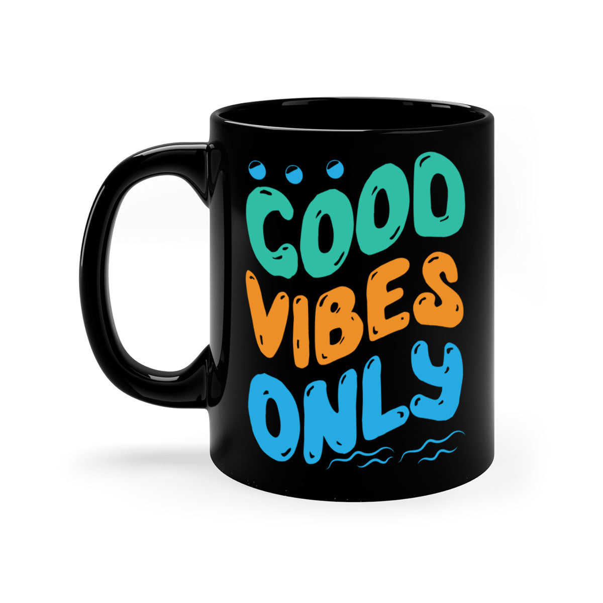 Good Vibes Only Design 200# Mug featuring a two-tone color scheme with a glossy finish and easy-grip handle.