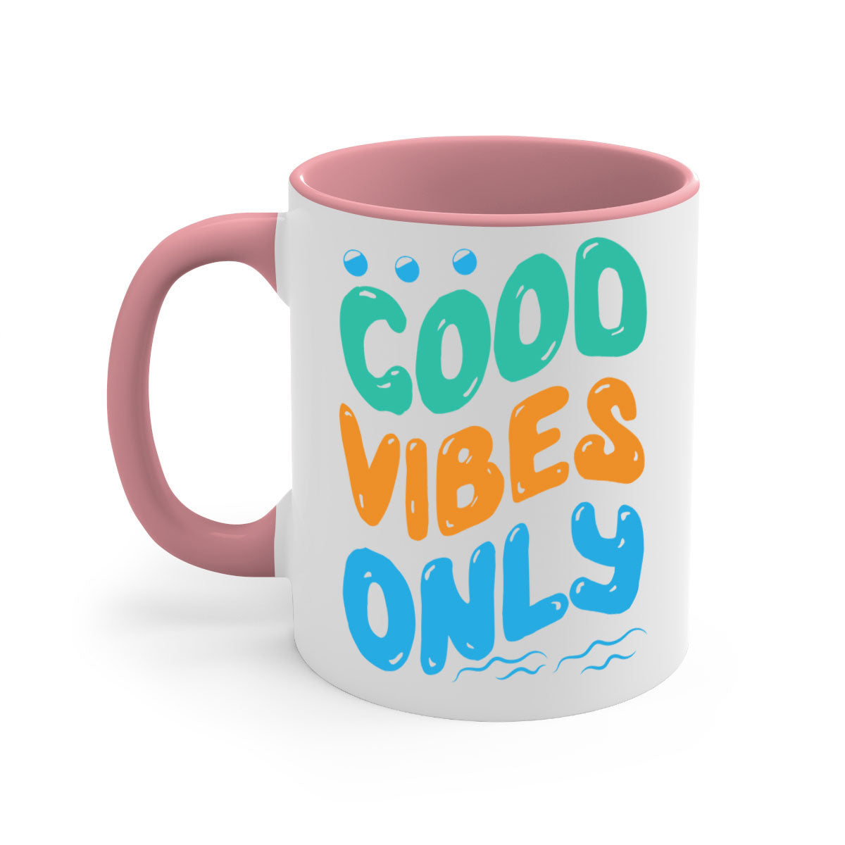 Good Vibes Only Design 200# Mug featuring a two-tone color scheme with a glossy finish and easy-grip handle.