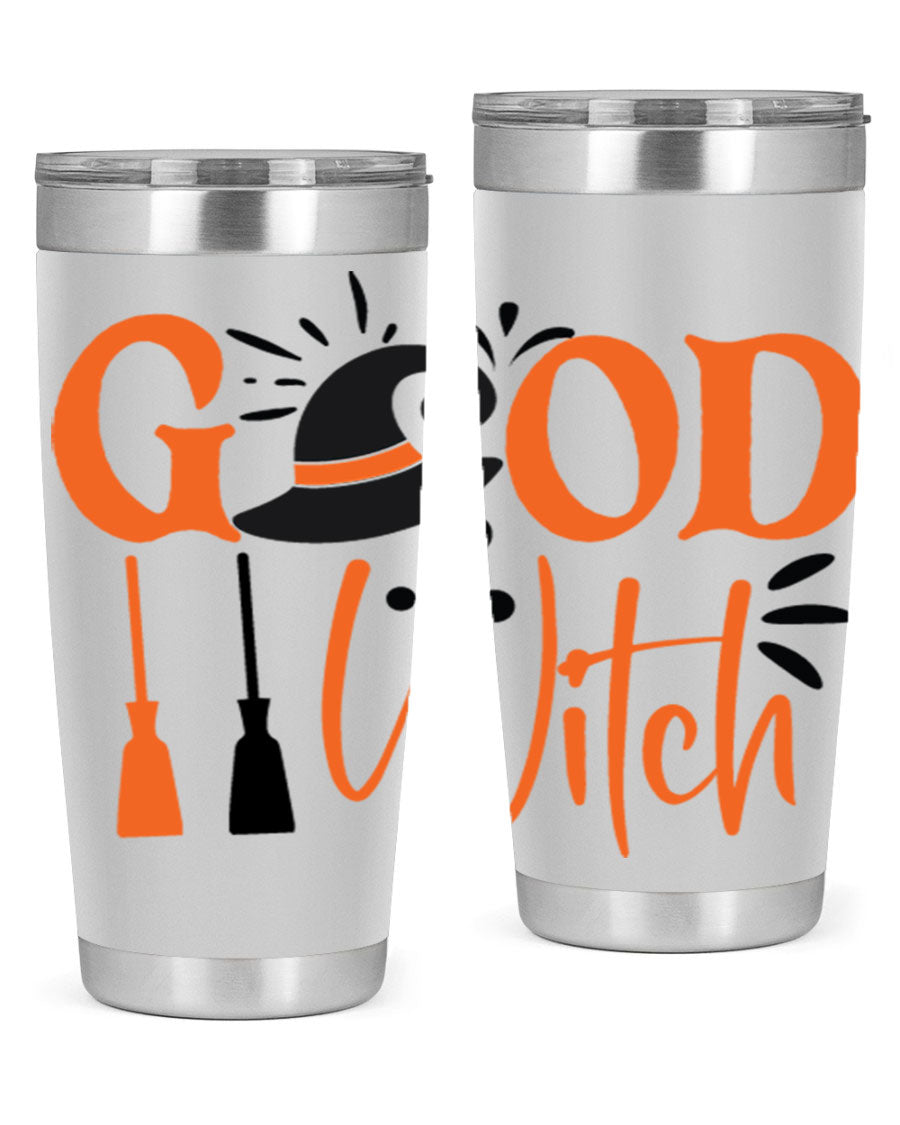 Good Witch 112# Halloween Tumbler, 20oz double wall vacuum stainless steel with a whimsical design, perfect for hot and cold beverages.