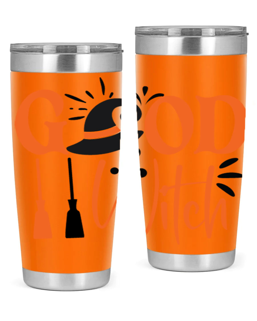 Good Witch 112# Halloween Tumbler, 20oz double wall vacuum stainless steel with a whimsical design, perfect for hot and cold beverages.