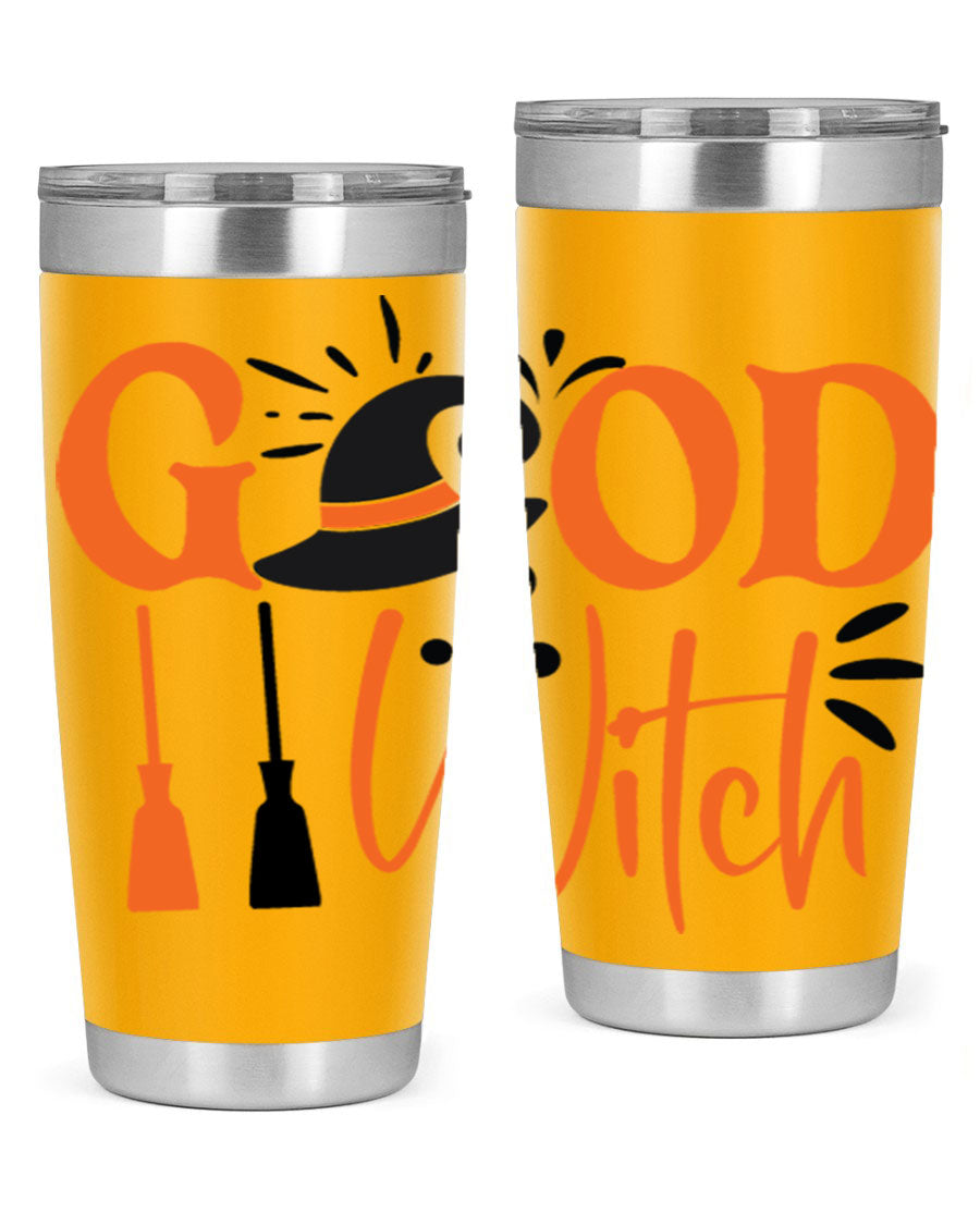Good Witch 112# Halloween Tumbler, 20oz double wall vacuum stainless steel with a whimsical design, perfect for hot and cold beverages.