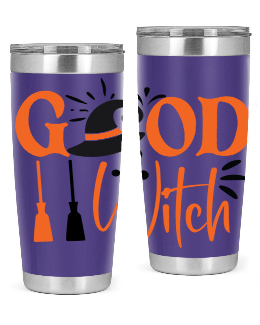 Good Witch 112# Halloween Tumbler, 20oz double wall vacuum stainless steel with a whimsical design, perfect for hot and cold beverages.