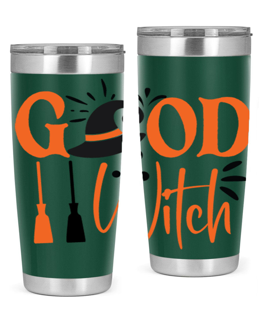 Good Witch 112# Halloween Tumbler, 20oz double wall vacuum stainless steel with a whimsical design, perfect for hot and cold beverages.