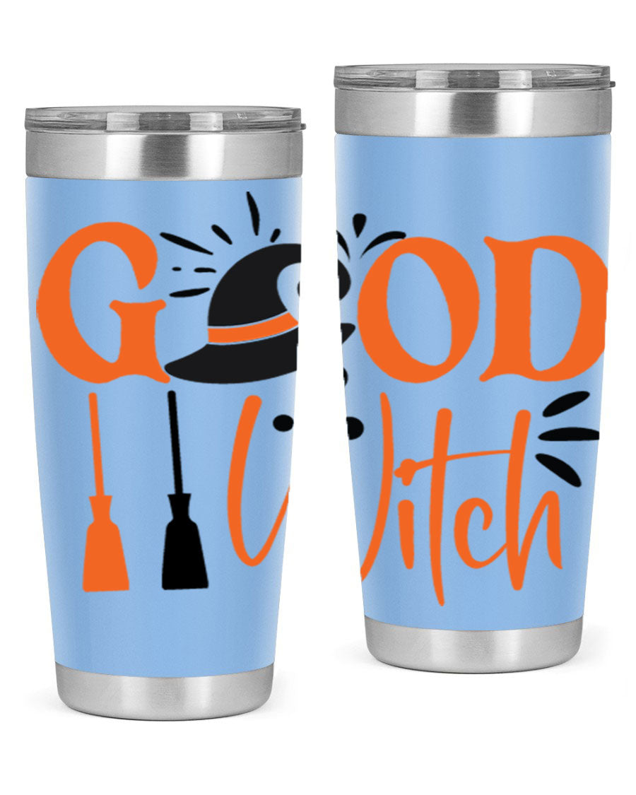Good Witch 112# Halloween Tumbler, 20oz double wall vacuum stainless steel with a whimsical design, perfect for hot and cold beverages.