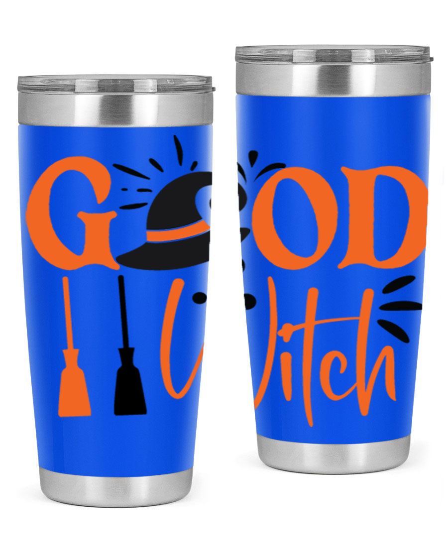 Good Witch 112# Halloween Tumbler, 20oz double wall vacuum stainless steel with a whimsical design, perfect for hot and cold beverages.