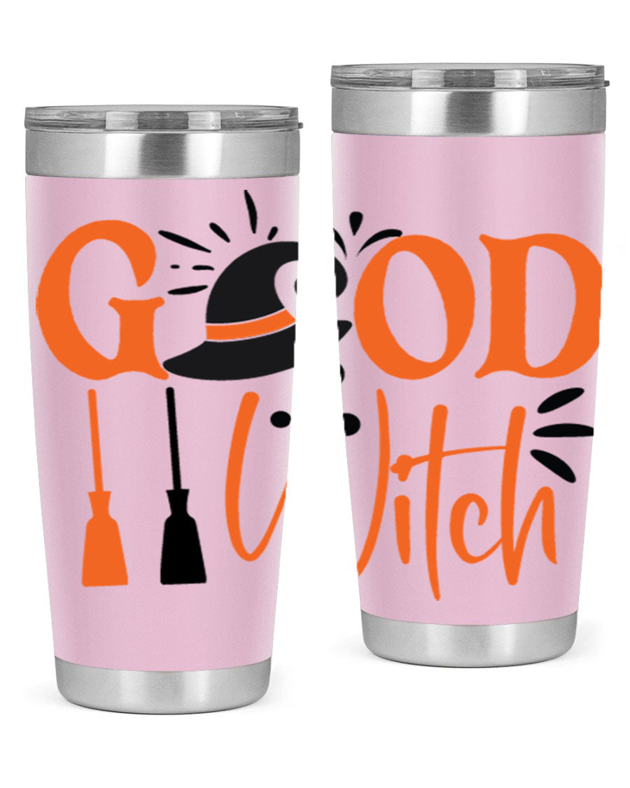 Good Witch 112# Halloween Tumbler, 20oz double wall vacuum stainless steel with a whimsical design, perfect for hot and cold beverages.