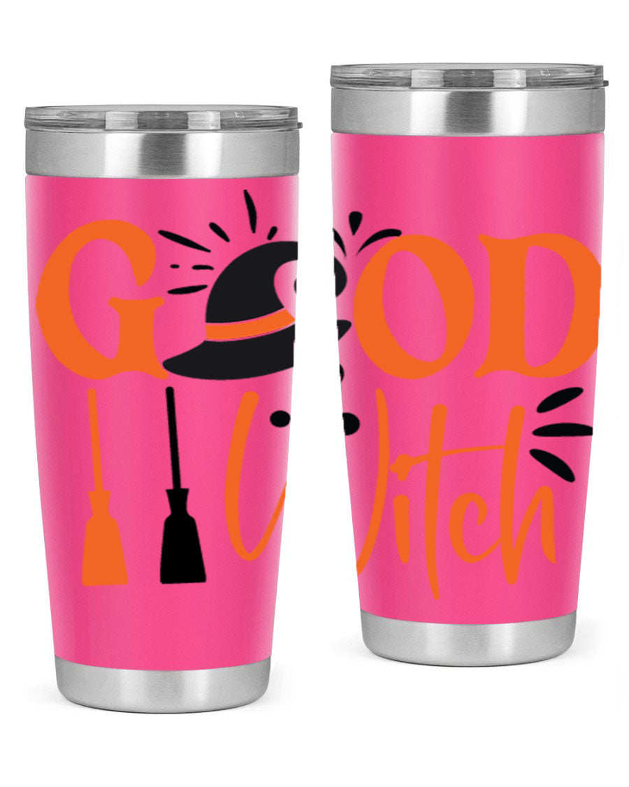 Good Witch 112# Halloween Tumbler, 20oz double wall vacuum stainless steel with a whimsical design, perfect for hot and cold beverages.