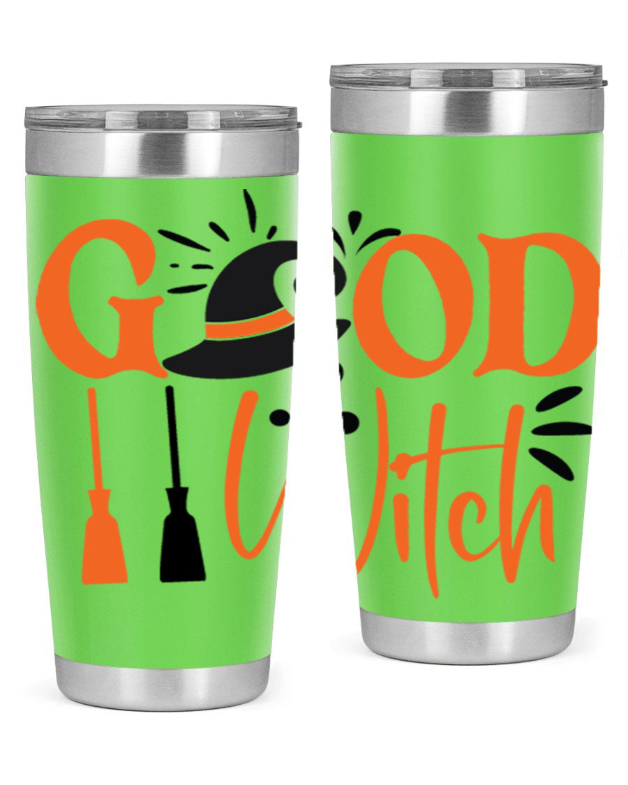 Good Witch 112# Halloween Tumbler, 20oz double wall vacuum stainless steel with a whimsical design, perfect for hot and cold beverages.