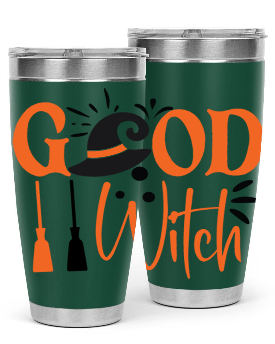 Good Witch 112# Halloween Tumbler, 20oz double wall vacuum stainless steel with a whimsical design, perfect for hot and cold beverages.