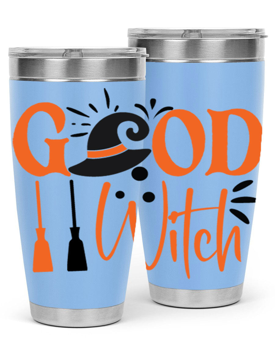 Good Witch 112# Halloween Tumbler, 20oz double wall vacuum stainless steel with a whimsical design, perfect for hot and cold beverages.