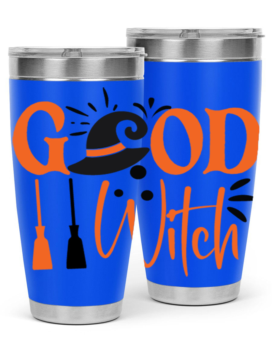 Good Witch 112# Halloween Tumbler, 20oz double wall vacuum stainless steel with a whimsical design, perfect for hot and cold beverages.