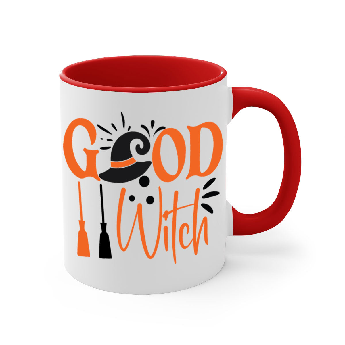 Good Witch 112# Halloween Mug with colorful handle and interior, showcasing a glossy finish and ergonomic C-shaped handle.