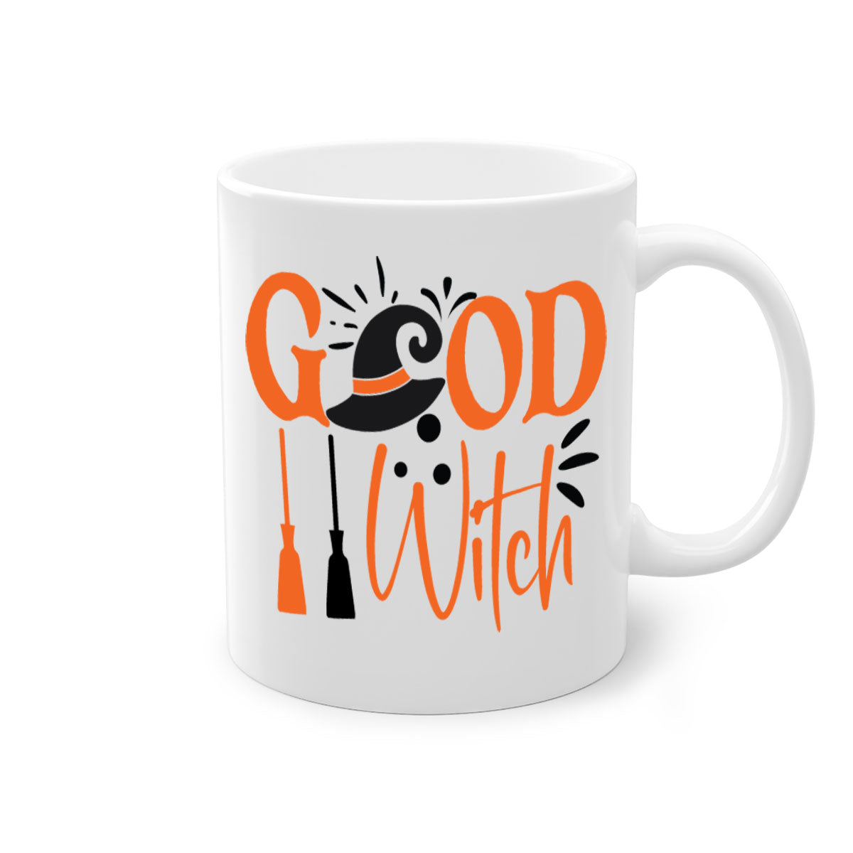 Good Witch 112# Halloween Mug with colorful handle and interior, showcasing a glossy finish and ergonomic C-shaped handle.