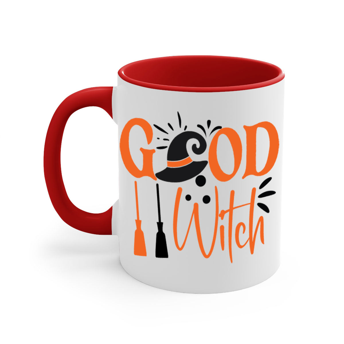 Good Witch 112# Halloween Mug with colorful handle and interior, showcasing a glossy finish and ergonomic C-shaped handle.