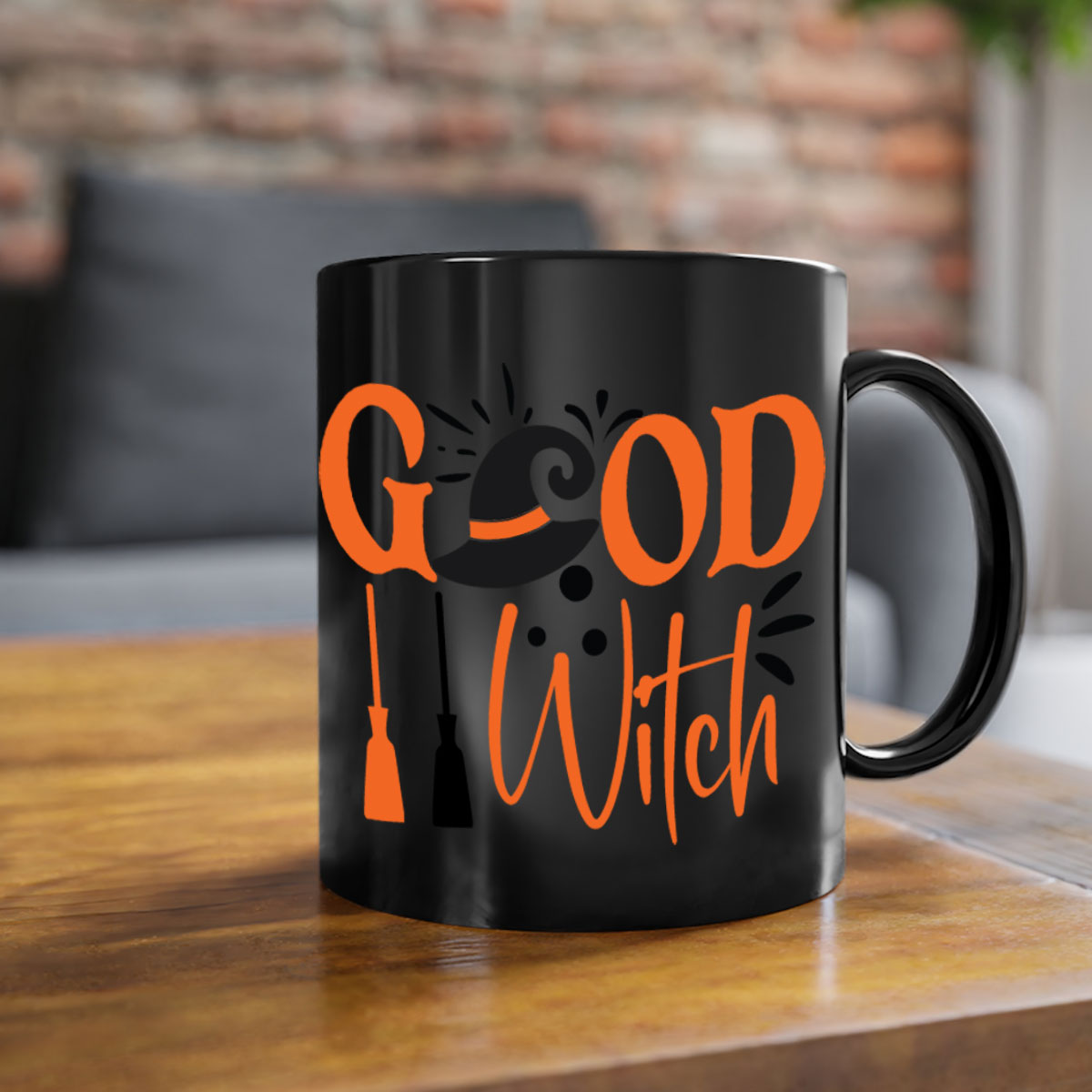 Good Witch 112# Halloween Mug with colorful handle and interior, showcasing a glossy finish and ergonomic C-shaped handle.
