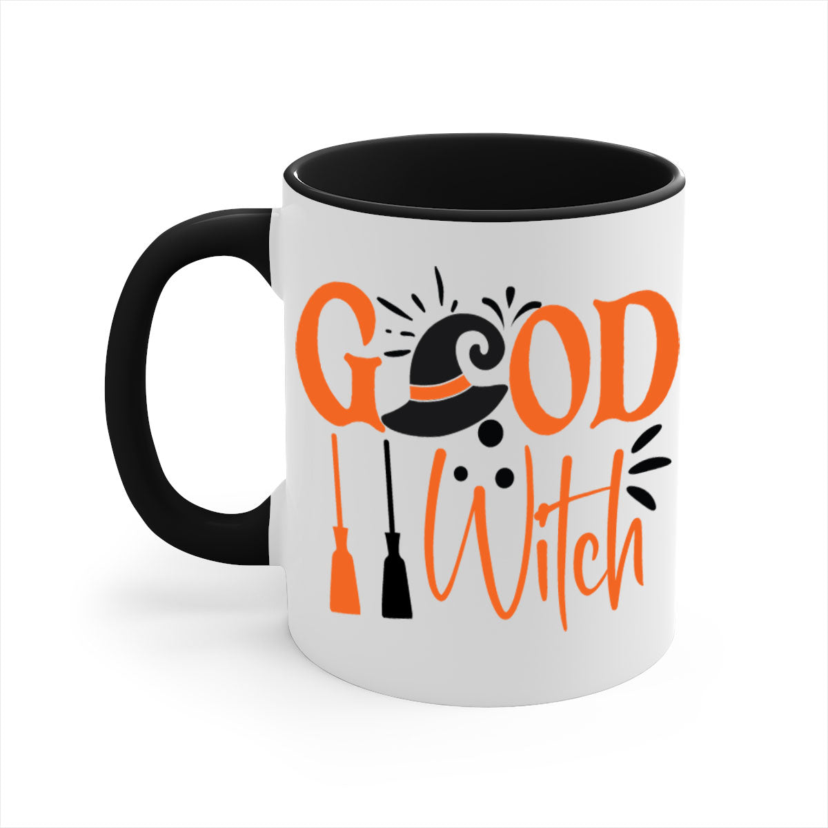 Good Witch 112# Halloween Mug with colorful handle and interior, showcasing a glossy finish and ergonomic C-shaped handle.