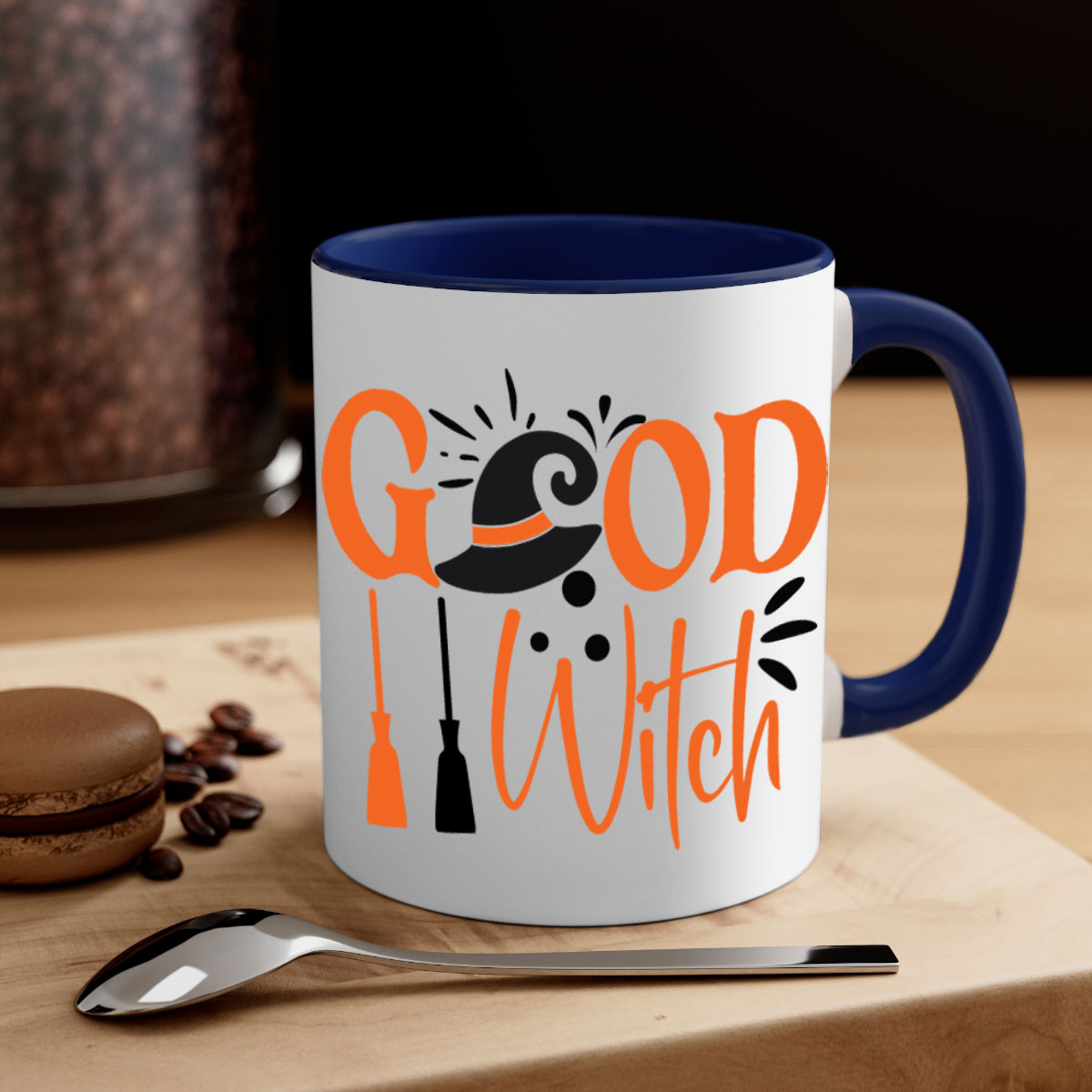 Good Witch 112# Halloween Mug with colorful handle and interior, showcasing a glossy finish and ergonomic C-shaped handle.