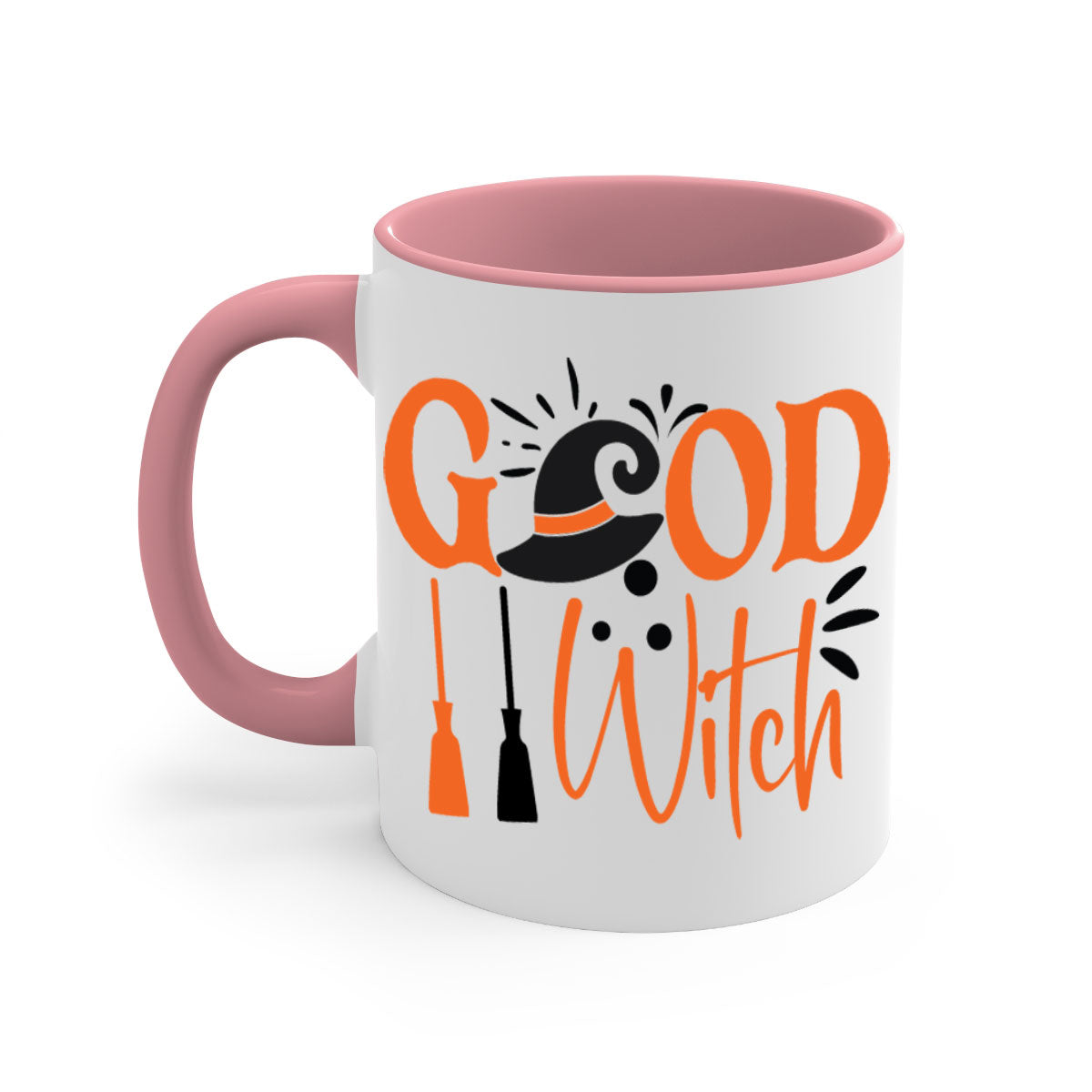 Good Witch 112# Halloween Mug with colorful handle and interior, showcasing a glossy finish and ergonomic C-shaped handle.