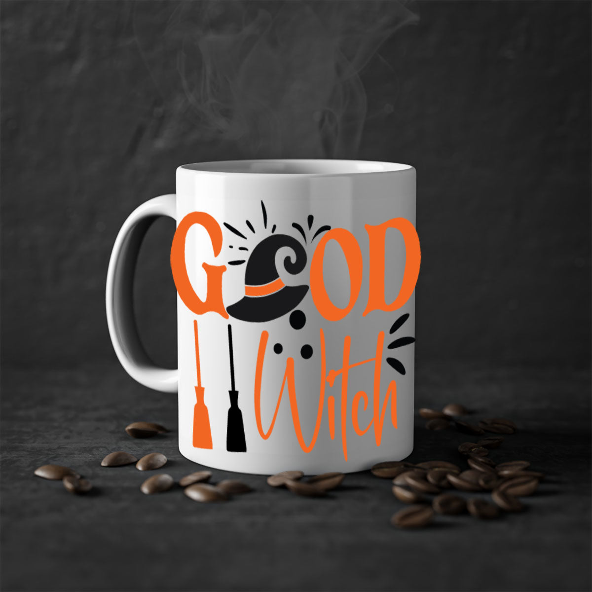 Good Witch 112# Halloween Mug with colorful handle and interior, showcasing a glossy finish and ergonomic C-shaped handle.