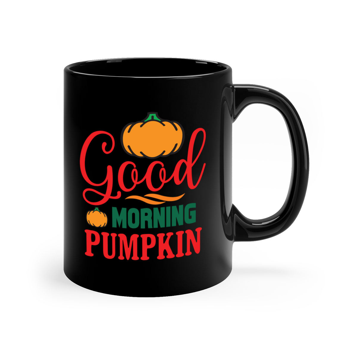 GoodMorningPumpkin 211# Mug featuring a two-tone design with a colored handle and glossy finish, available in multiple colors.