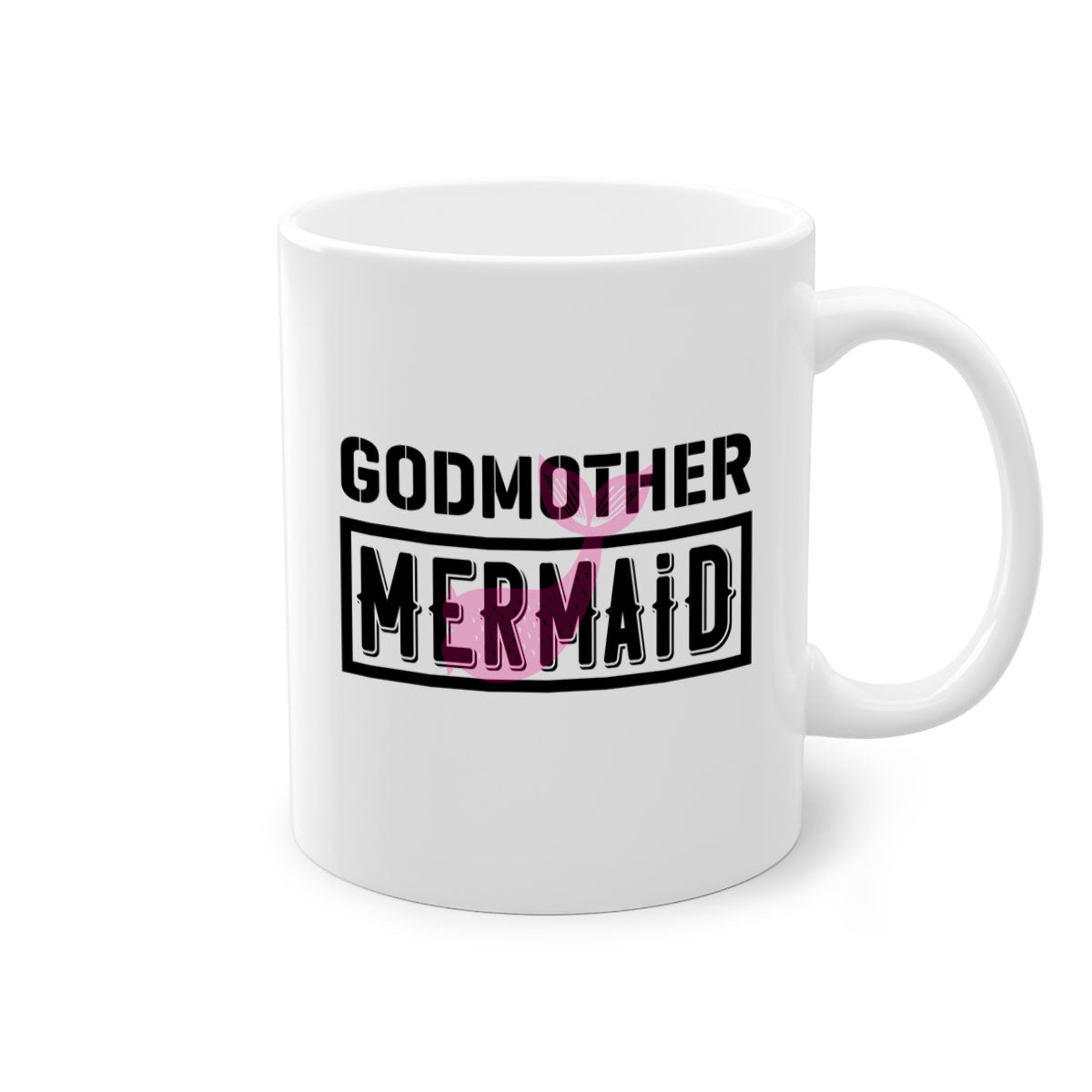 Godmother Mermaid Mug featuring a glossy finish with a colorful handle and interior, available in multiple colors.