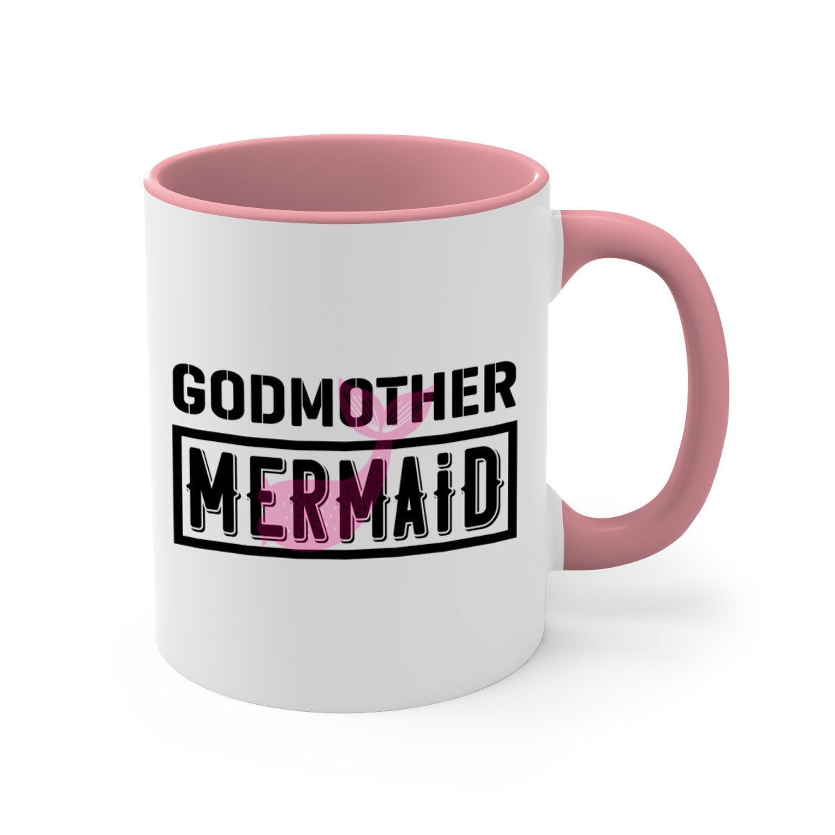 Godmother Mermaid Mug featuring a glossy finish with a colorful handle and interior, available in multiple colors.
