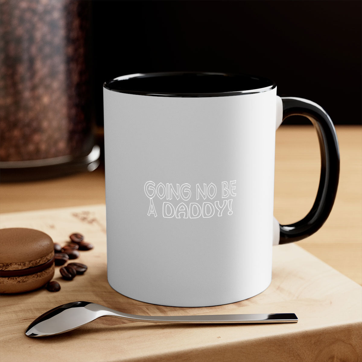 Going No Be A Daddyh Mug with colorful handle and glossy finish, available in multiple colors and sizes.