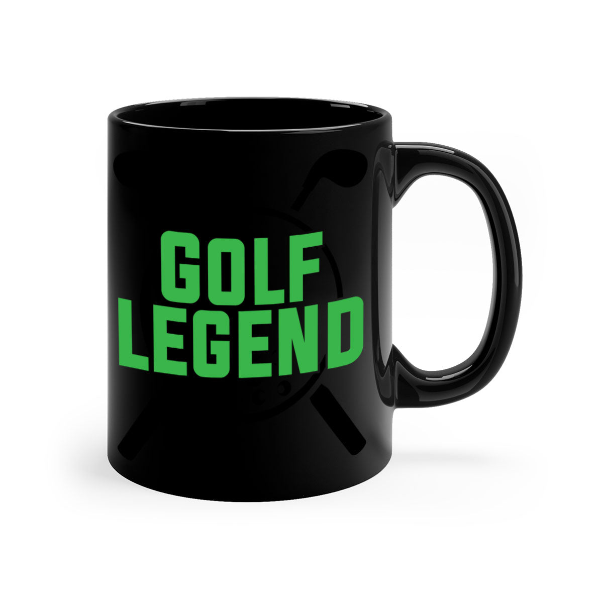Golf Legend 1213# Mug featuring a glossy finish, colored handle, and interior, available in multiple colors.