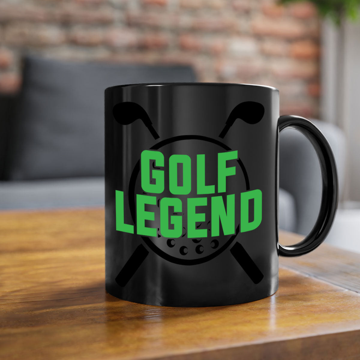 Golf Legend 1213# Mug featuring a glossy finish, colored handle, and interior, available in multiple colors.