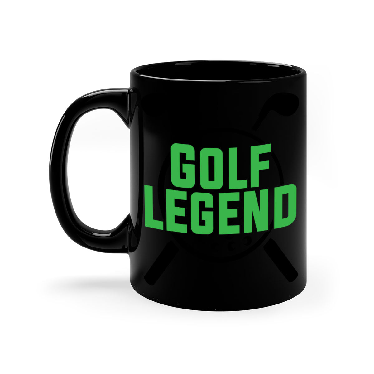 Golf Legend 1213# Mug featuring a glossy finish, colored handle, and interior, available in multiple colors.