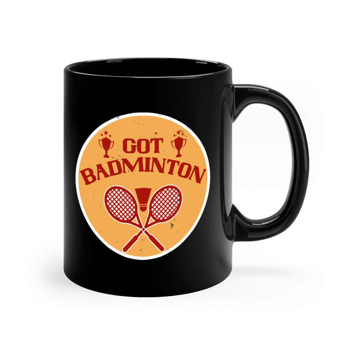 Got Badminton 2248# Mug featuring a glossy finish, colored handle, and interior, available in five vibrant colors.