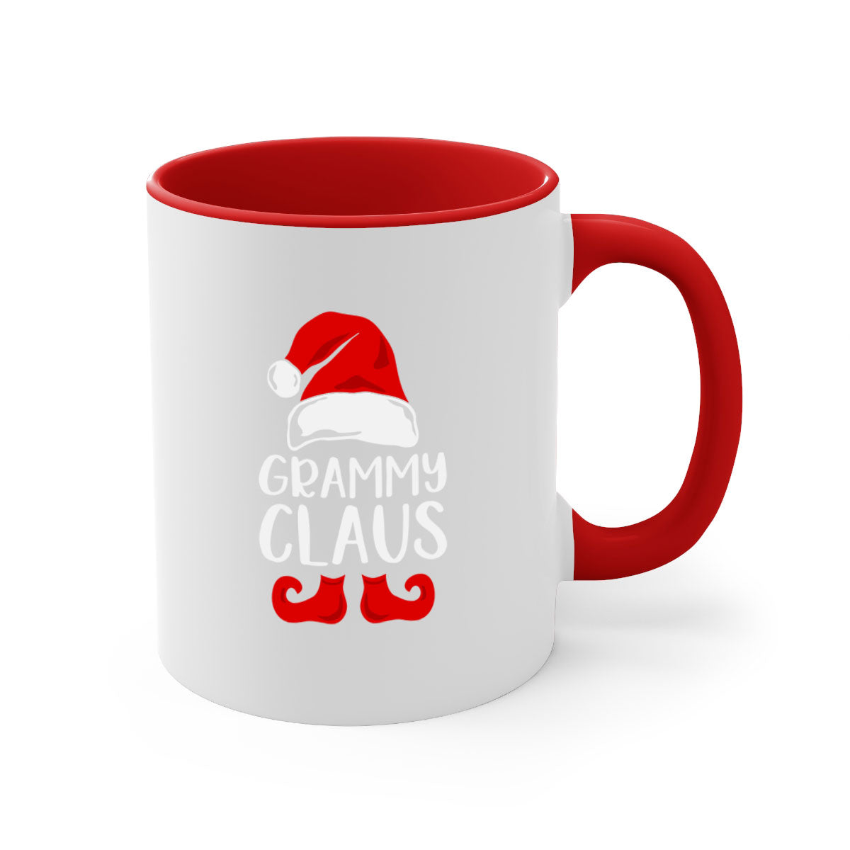 Grammyclaus style 7# Christmas Mug featuring a glossy finish, colored handle, and interior, available in multiple colors and sizes.
