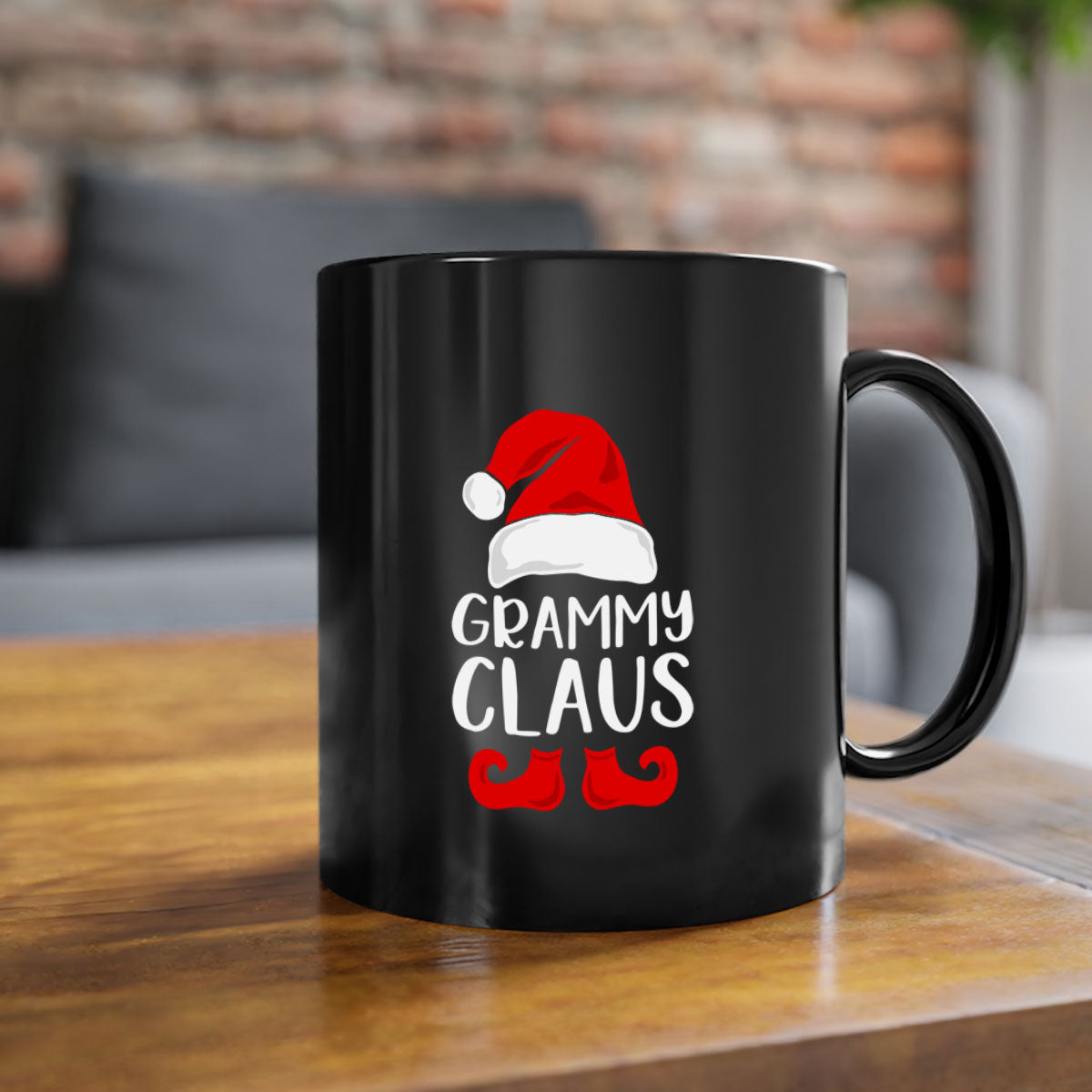 Grammyclaus style 7# Christmas Mug featuring a glossy finish, colored handle, and interior, available in multiple colors and sizes.