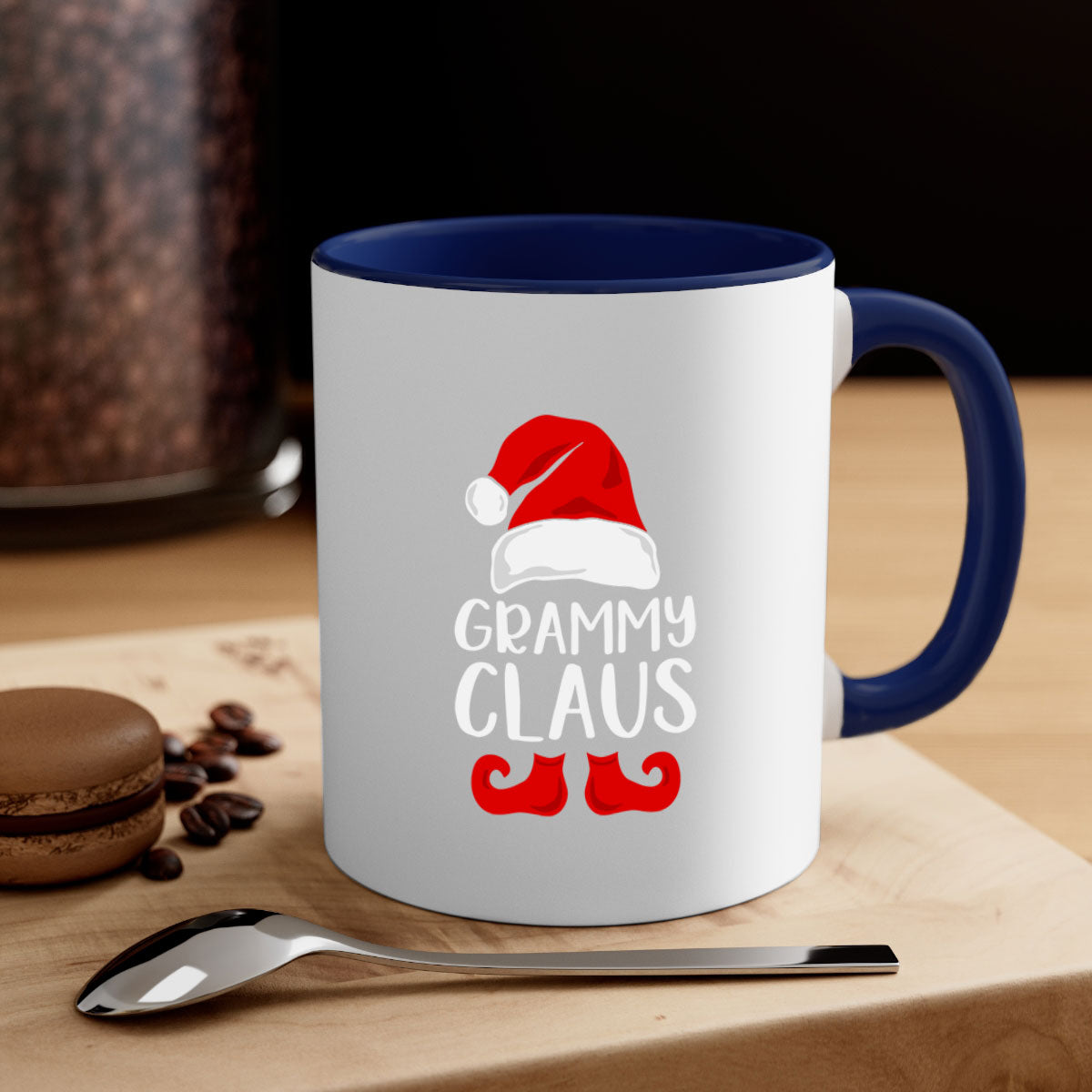 Grammyclaus style 7# Christmas Mug featuring a glossy finish, colored handle, and interior, available in multiple colors and sizes.