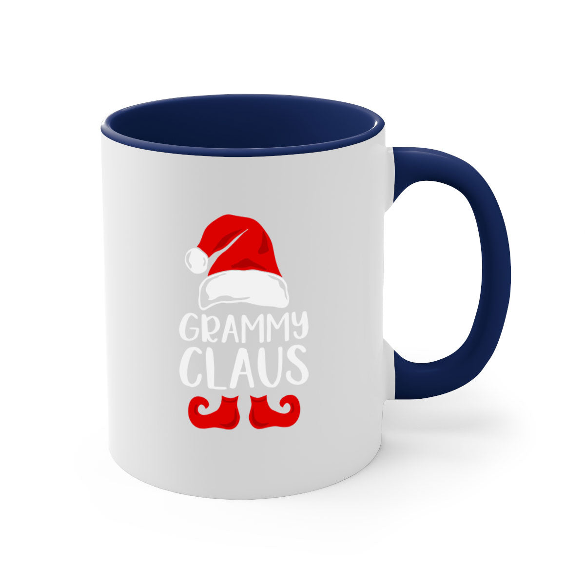 Grammyclaus style 7# Christmas Mug featuring a glossy finish, colored handle, and interior, available in multiple colors and sizes.