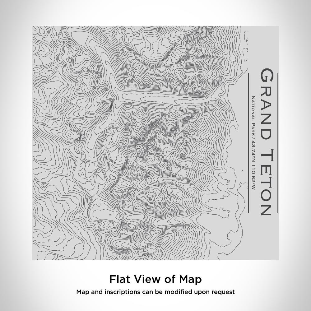 Custom engraved stainless steel tumbler featuring a detailed map of Grand Teton National Park, Wyoming.