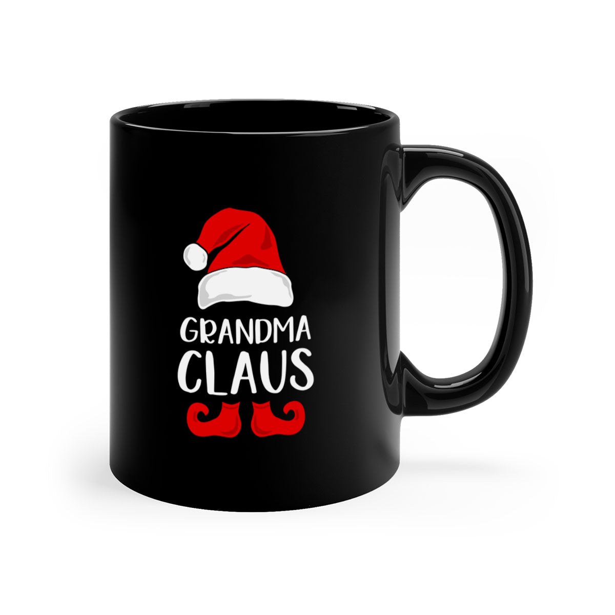 Grandmaclaus style 8# Christmas Mug featuring a glossy finish, colored handle, and interior, available in multiple colors.