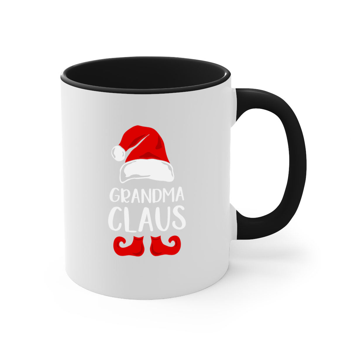 Grandmaclaus style 8# Christmas Mug featuring a glossy finish, colored handle, and interior, available in multiple colors.